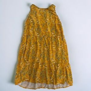 Old Navy Gold Floral Tiered Smock Dress - Size L